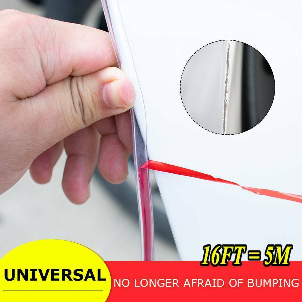 16ft Car Door Edge Trim Molding Guard Scratch Protector Clear Strip Decor Rubber