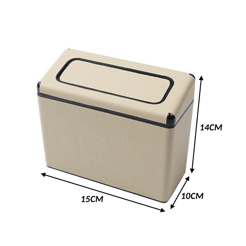 1PCS Car Leather Door Seat Back Hanging Trash Bag Garbage Case Can Waterproof