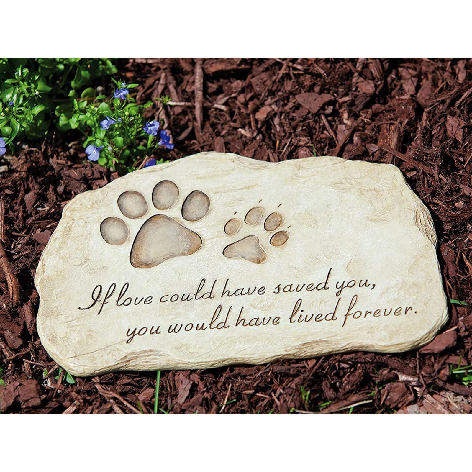 Pet Memorial Stone Weatherproof Dog Grave Marker Puppy Tombstone Ornament