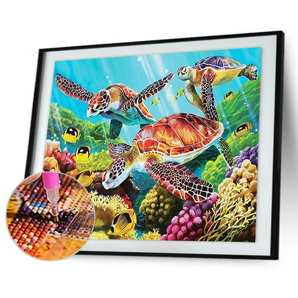 5D Sea Turtles Diamond Painting Embroidery DIY Full Drill Cross Stitch Kits @