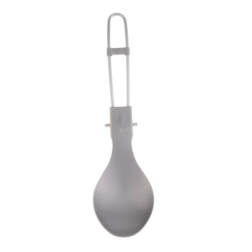 Outdoor Tableware Camping Picnic Folding Titanium Soup Spoon