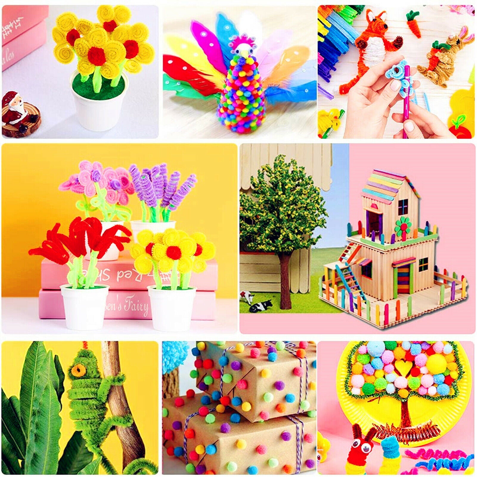 Arts and Crafts Supplies Scissors Kit Buttons DIY for Easter Age 7-14 Kids