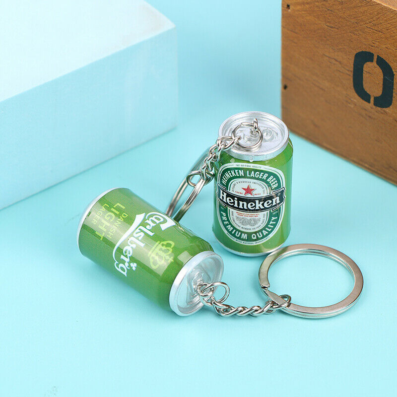 Simulation Beer Cans Keychain Tide Bag Backpack Car Key Pendant KeyringA KX