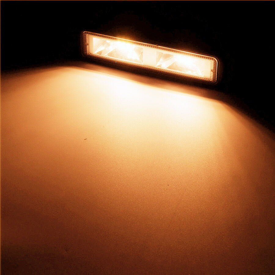 6" 48W 16 LED Work Light Flood Beam Bar Car Driving Fog Lamps Flasher Dual Color