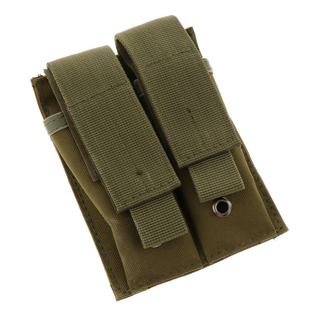 Outdoor Double Pouch Bag Flashlight Holder Sports Travel Pouch Navy Green