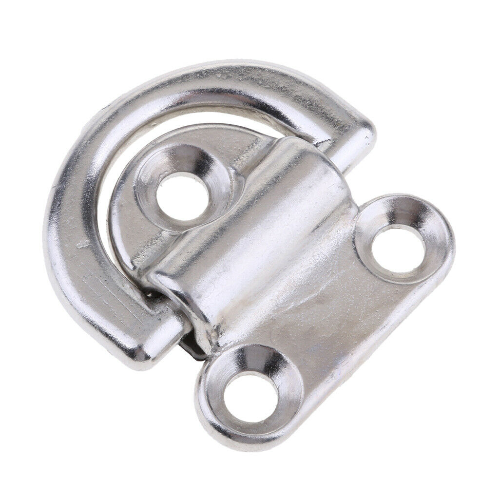 316 Stainless Steel Marine Boat Folding Pad Eye, 1.8" Wide 5/16" Ring