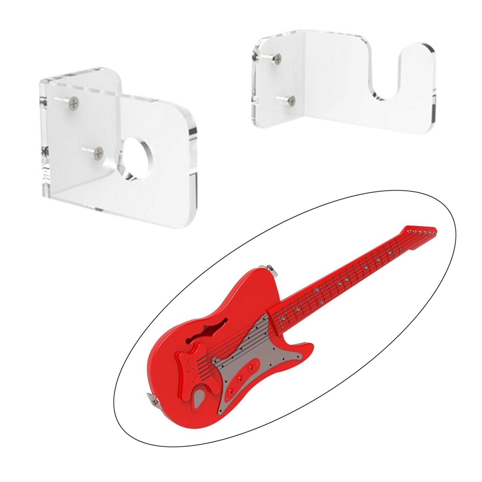 2-Pack Acrylic Guitar Hanger Wall Hook Holder Stand for Electric Acoustic Guitar