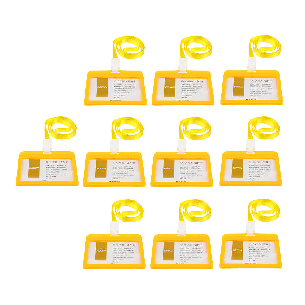 10x Badge Holder Identity Card Holder ID Badges Work Accessories - Yellow
