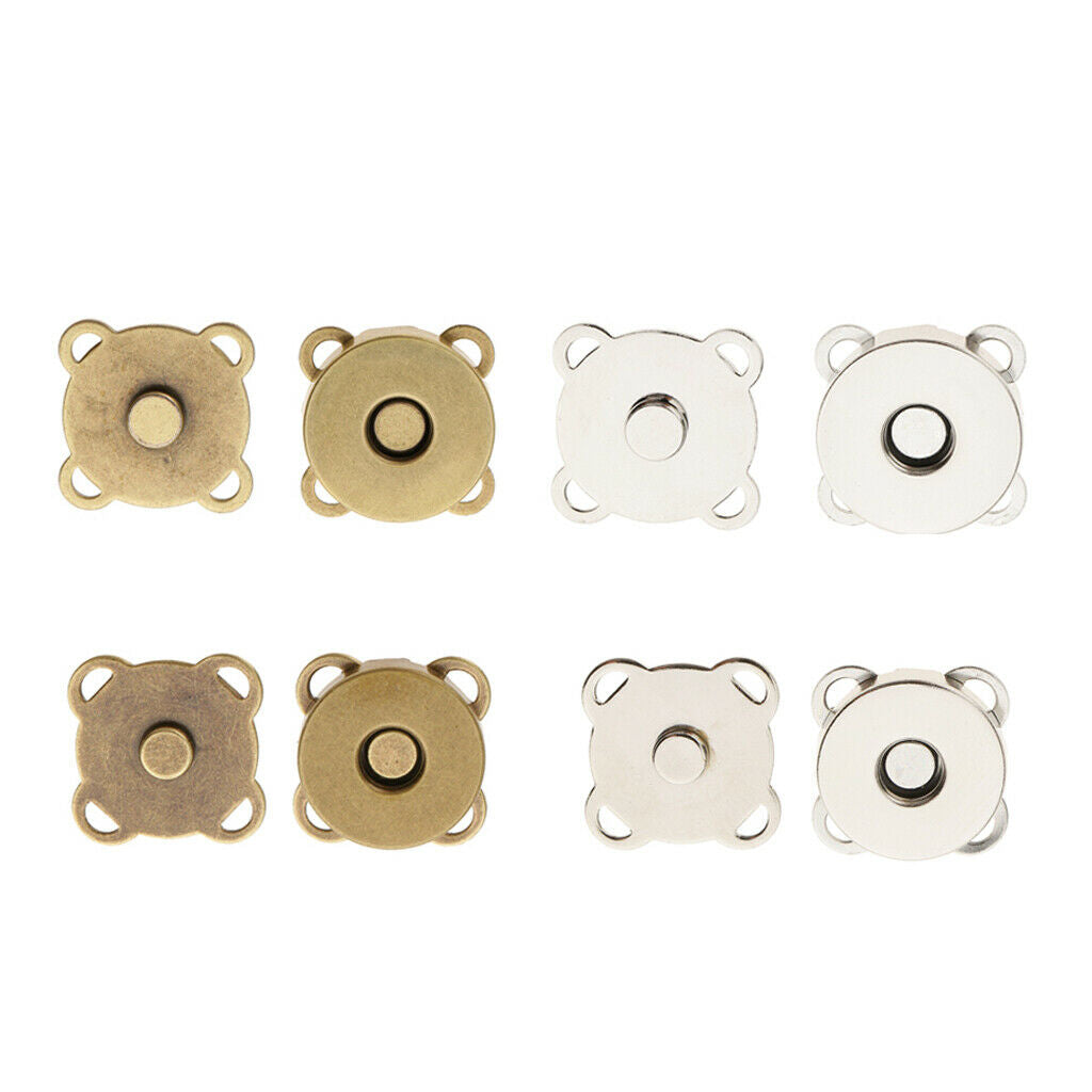 20 Sets Sew On Magnetic Bag Clasps 14mm Fastener Purse Snap DIY Sewing Craft