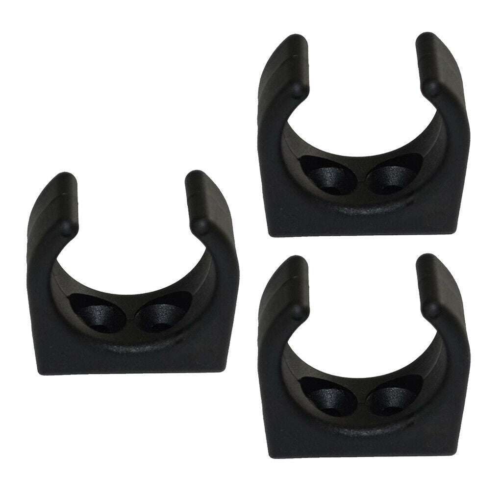 3x Nylon Storage Clips Paddle Pole Holder Hooks Stowing Bracket Clamps Black