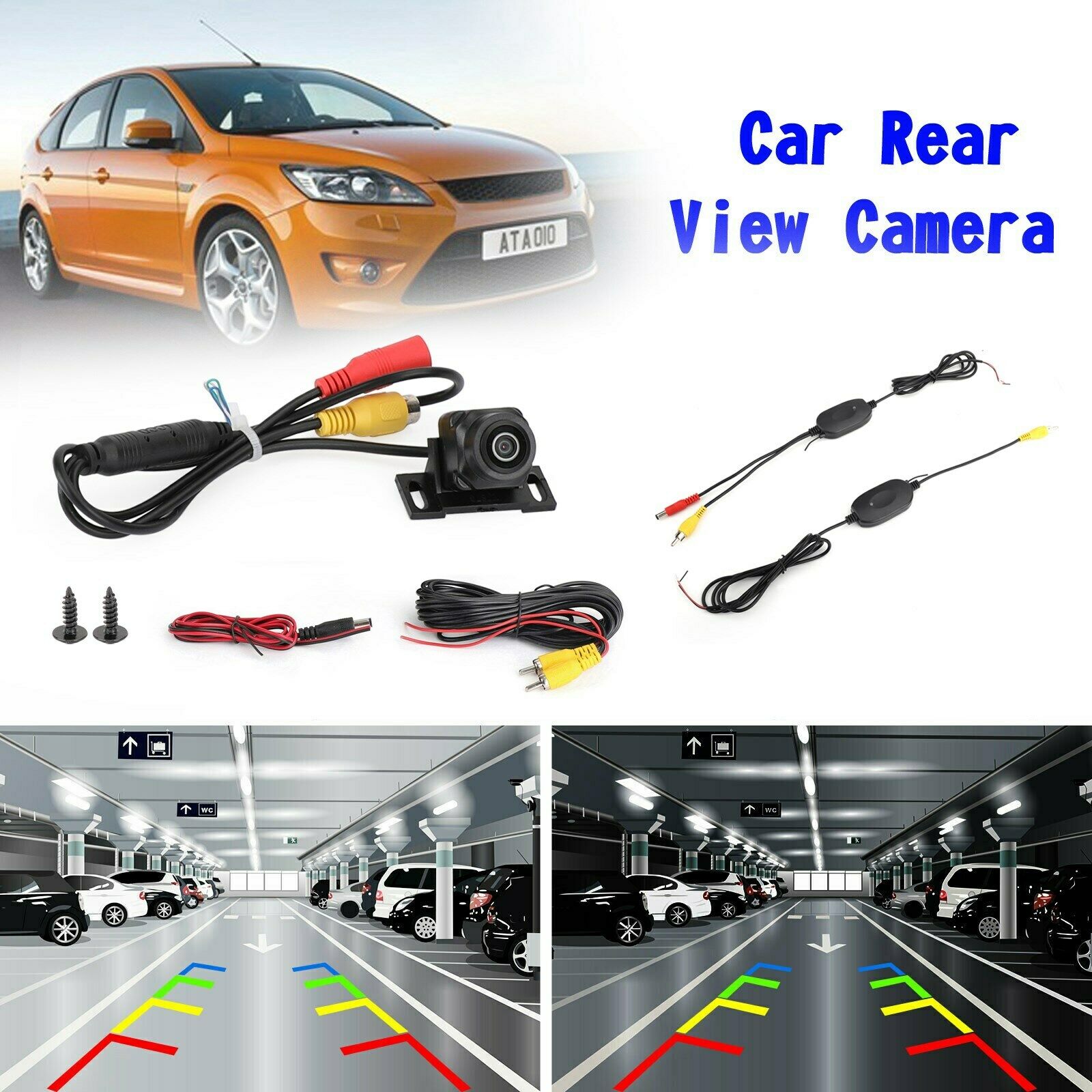 Wireless Car Auto Rear + Front View Reverse Backup Parking Camera HD 170º CN