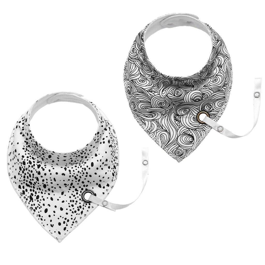 Baby Triangle Bandana Bib Saliva Towel Head Scarf & Pacifier Clip Style4