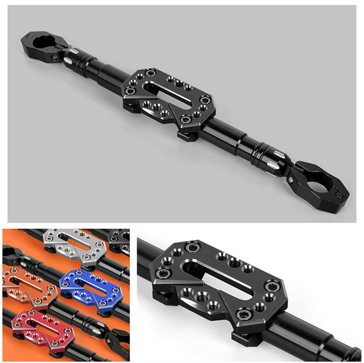 Motorcycle CNC Aluminum Alloy Balance Bar Length Free Stretch Black Solid Shaft