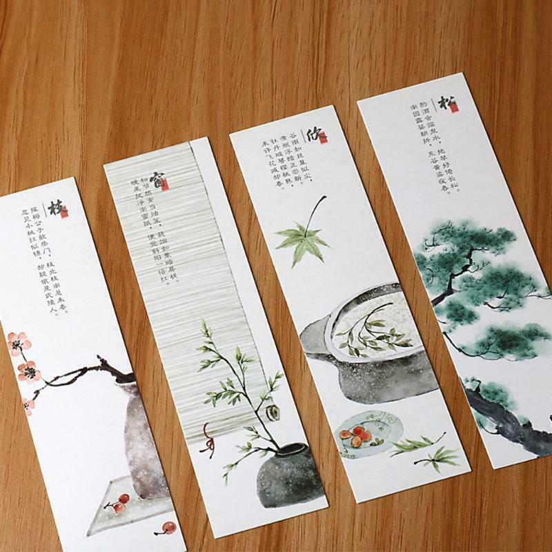 30Pcs Retro Paper Bookmark Exquisite Poems Bookmark Page Divider Gift Supplies