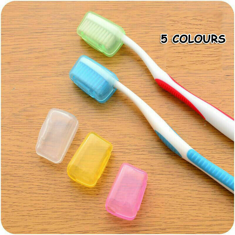 5* Portable Toothbrush Head Covers Travel Camping Holder Brush Cap Case Set