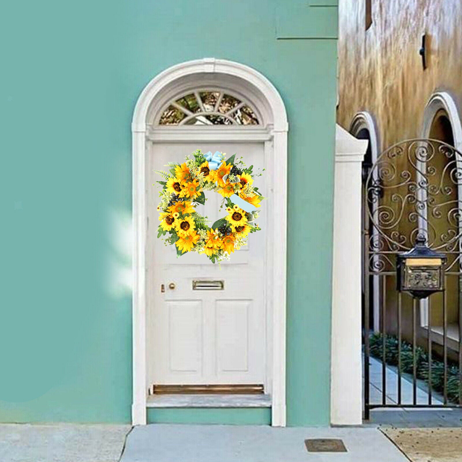 Sun Flower Wreath Flower Pendant Garland Wedding Window Living Room Patio