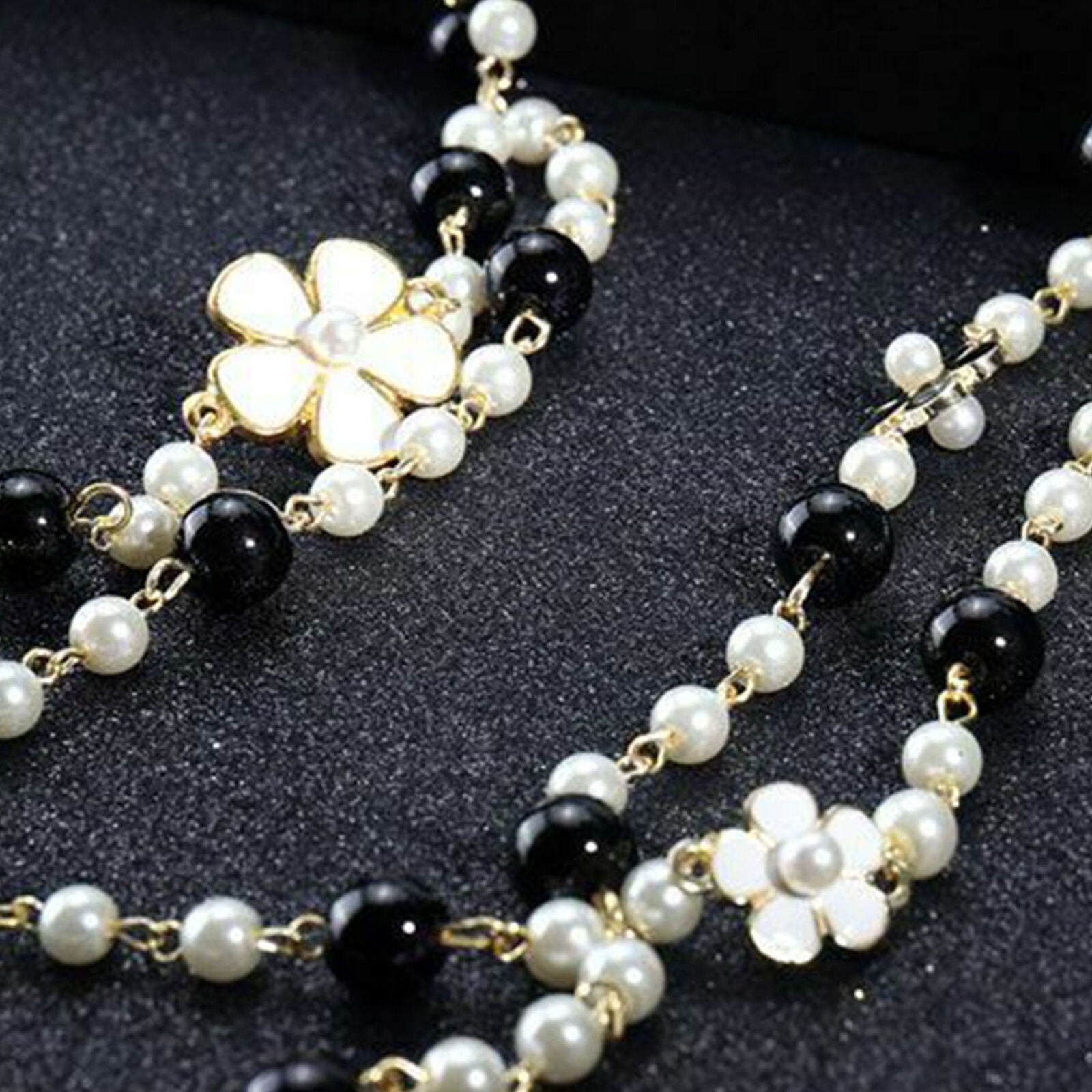 Multi-Layer Chic Camellia Women Necklace Luxury Ornamental Long Pendant Jewelry