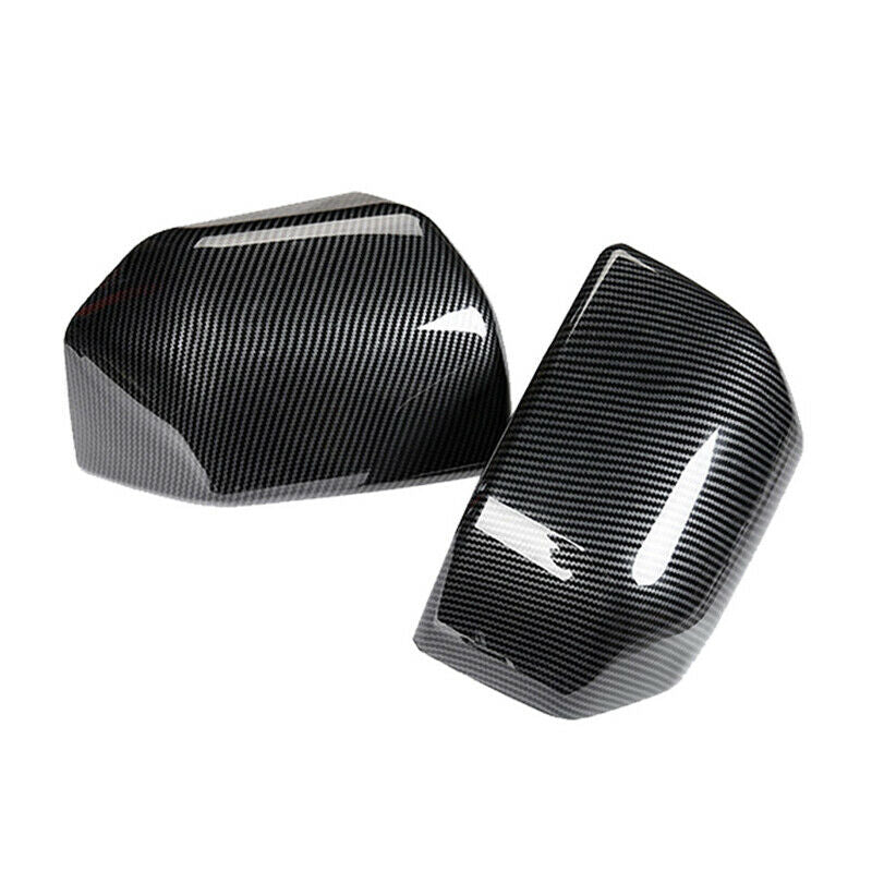 Carbon Fiber Style Car Mirror Cover Frame For Ford F-150 Ranger Raptor 2015-19