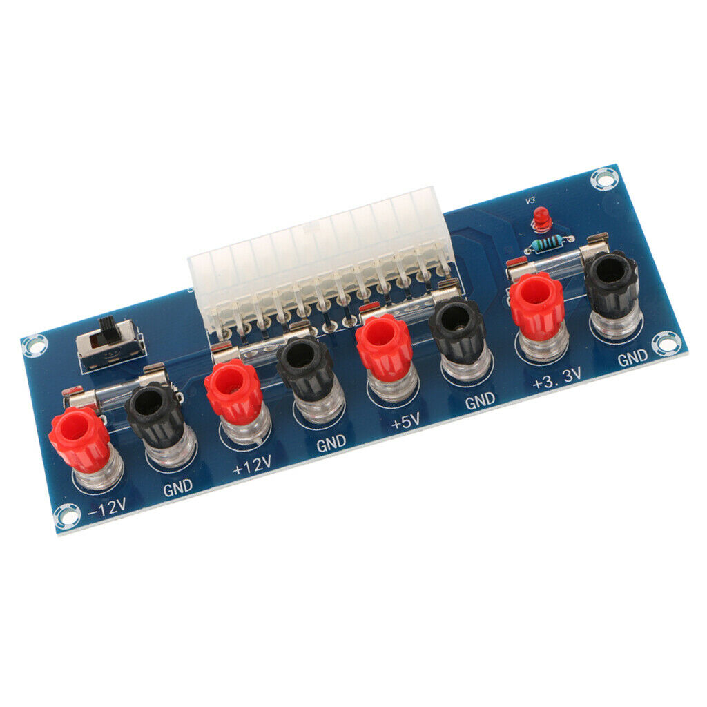 24-Pins ATX Benchtop Power Board Computer Power Supply Breakout Module Adapt