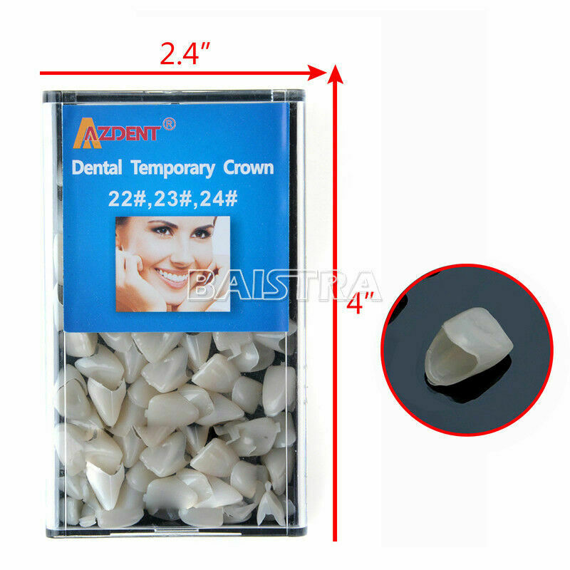 20X AZDENT Dental Temporary Crown 22# 23# 24# Anterior Teeth Tooth Covering Cap