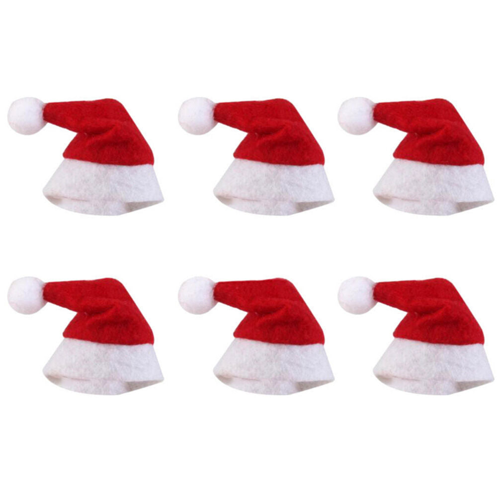 12Pcs New Mini Santa Hat Lollipop Cover Wraps Tops Toppers Christmas Decor.l8