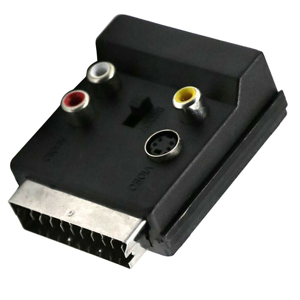 Switchable Scart Male To Scart Female M / F S Video 3 Rca Audio