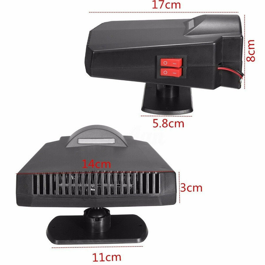 Portable Ceramic Heater Cooler Dryer Defroster Demister for Car Window Warmer