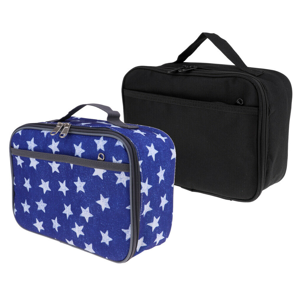 Lunch Cooler Bag Camping Picnic Travel Food Drinks Insulated Carry Box Black