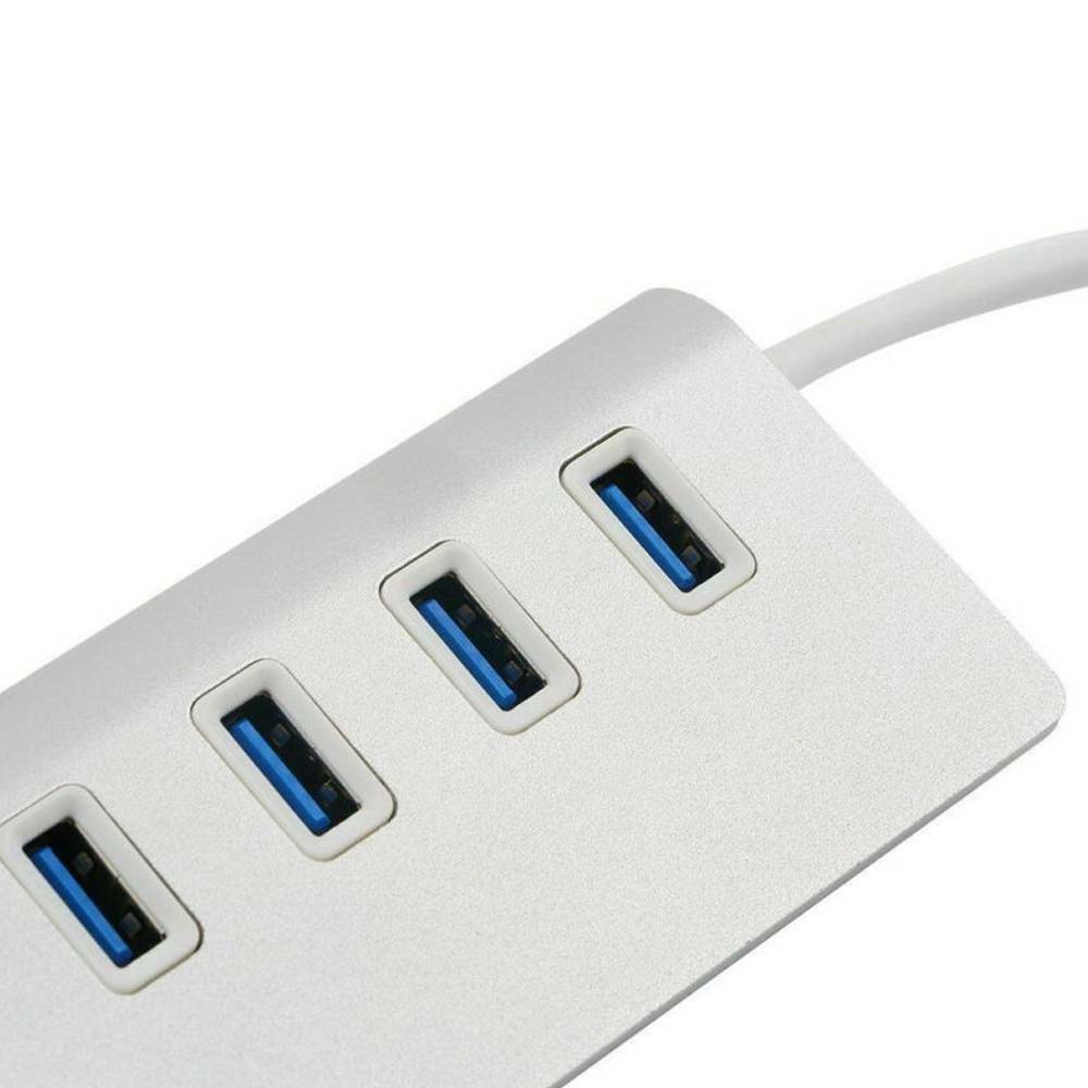 New 4-Port USB 3.0 Hub Adapter for PC Laptop Notebook Desktop Portable Durable!
