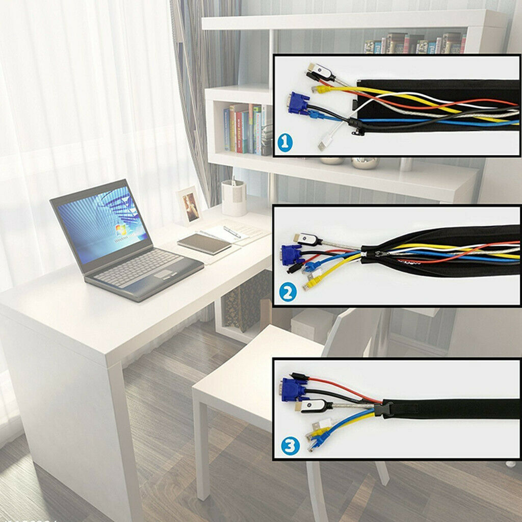 4 Pack Cable Management SleeveNeoprene Wire Hider ï¼ŒCord Management Protector