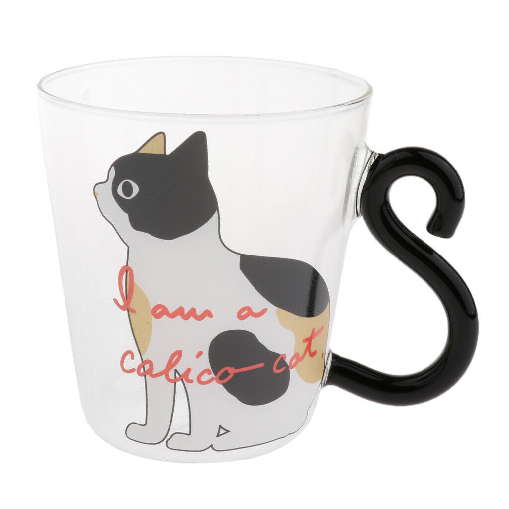 2 Style Cat Pattern Glass Cup Double Wall Glass Espresso Cup 250ml Keeps Hot Or