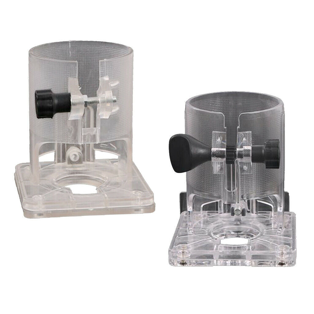 2 lot Trimmer Router Transparent Base Trimming Protective Plastic Base Knobs