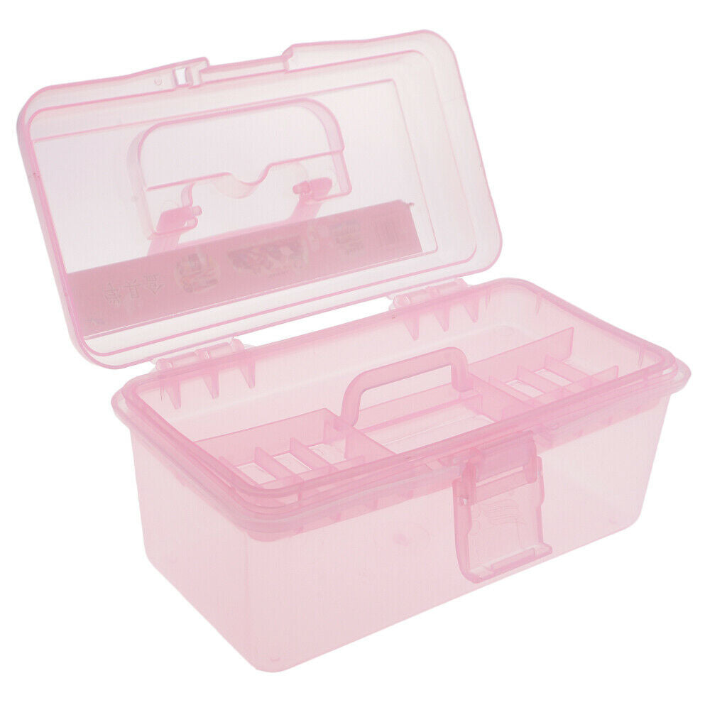 Multi-use Handled Plastic Tool Box Tray Box DIY Hobby Art Craft Storage Case