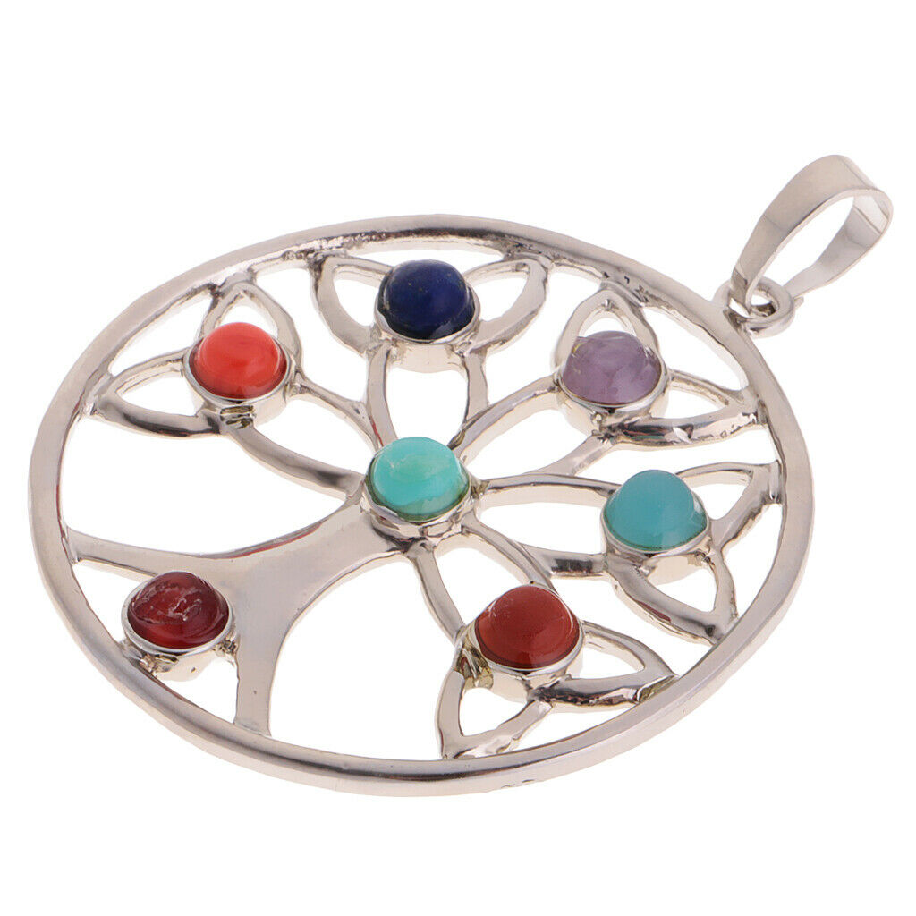 Fashion Women Men's Multi-color Gemstones Tree of Life Charm Pendant Jewelry