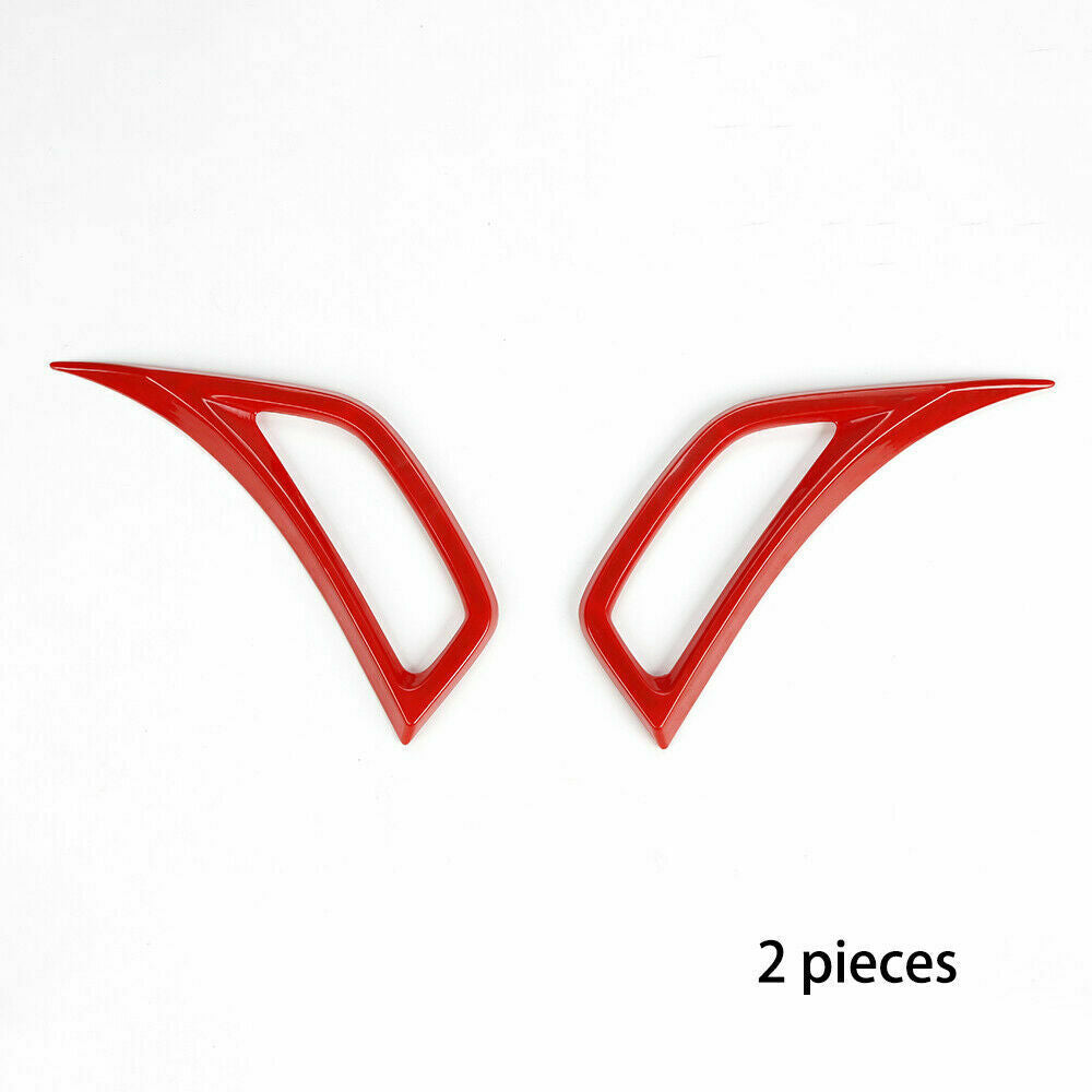 2pcs Car Leaf Plate Air Inlet Vent Trim Cover Red For Jeep Wrangler JL 2018-20