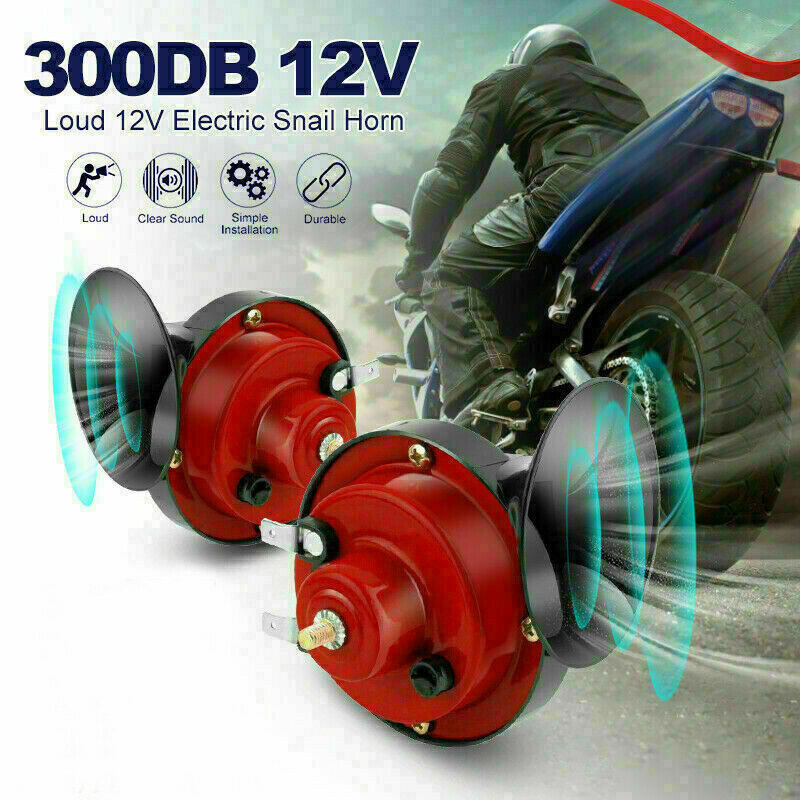 300DB Super Train Horn for Trucks Car Boat Motorcycle Electric Horn-12V PairX8J4