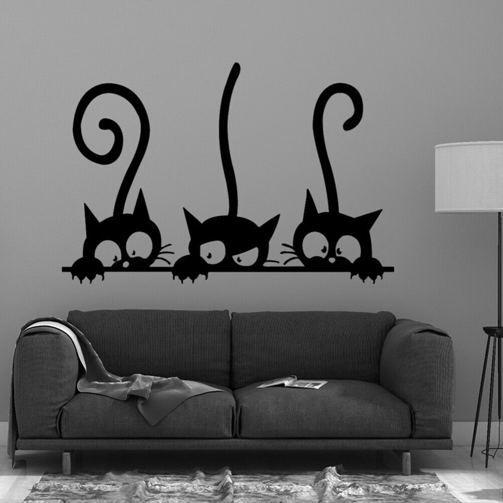 Lovely Three Black Cat wall Stickers Animal Room Decoration personality D.l8