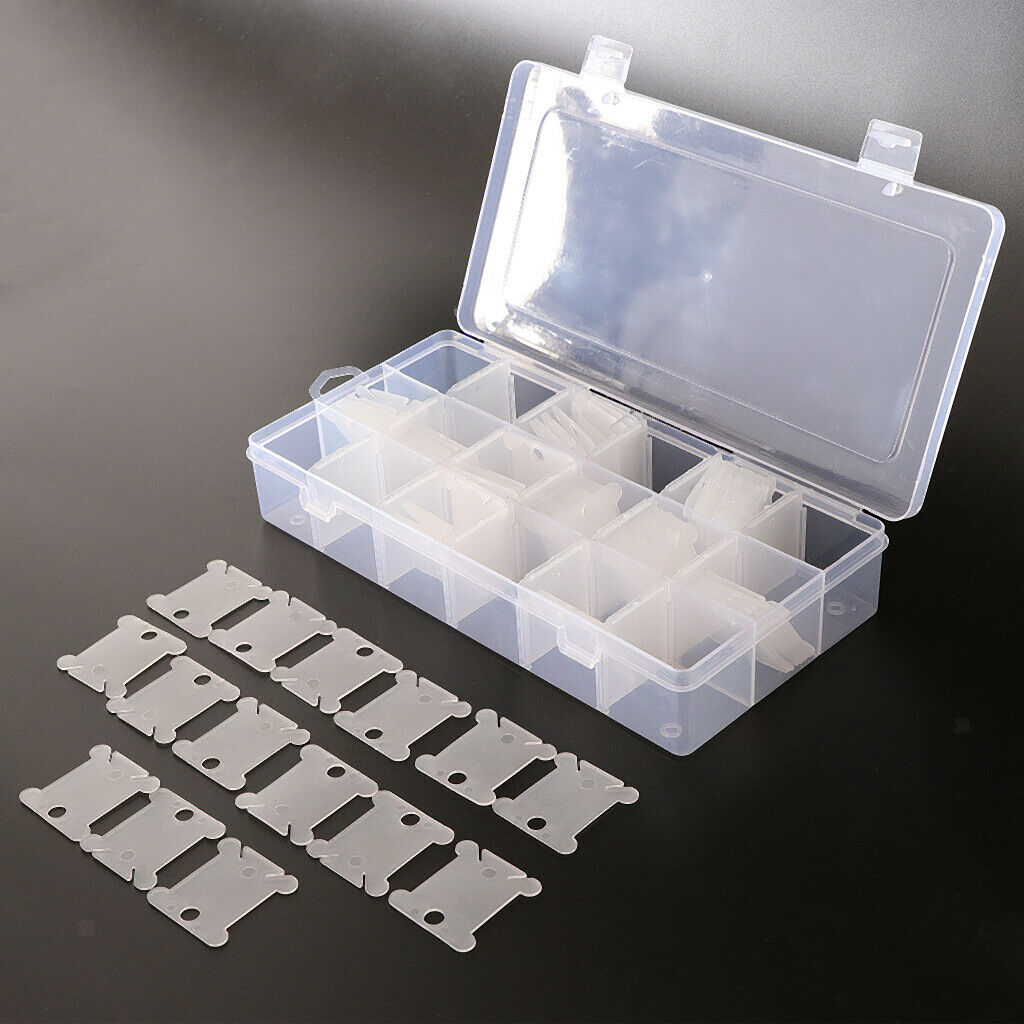 Plastic Embroidery Floss Organizer Box and 120 Pieces Winding Floss Bobbins