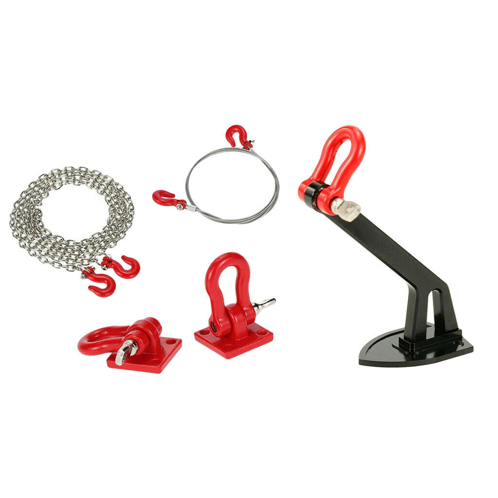 Tow Hook+Trailer+Steel Tow Chain+Winch Anchor for 1:10 RC4WD D90 CC01 RC Car