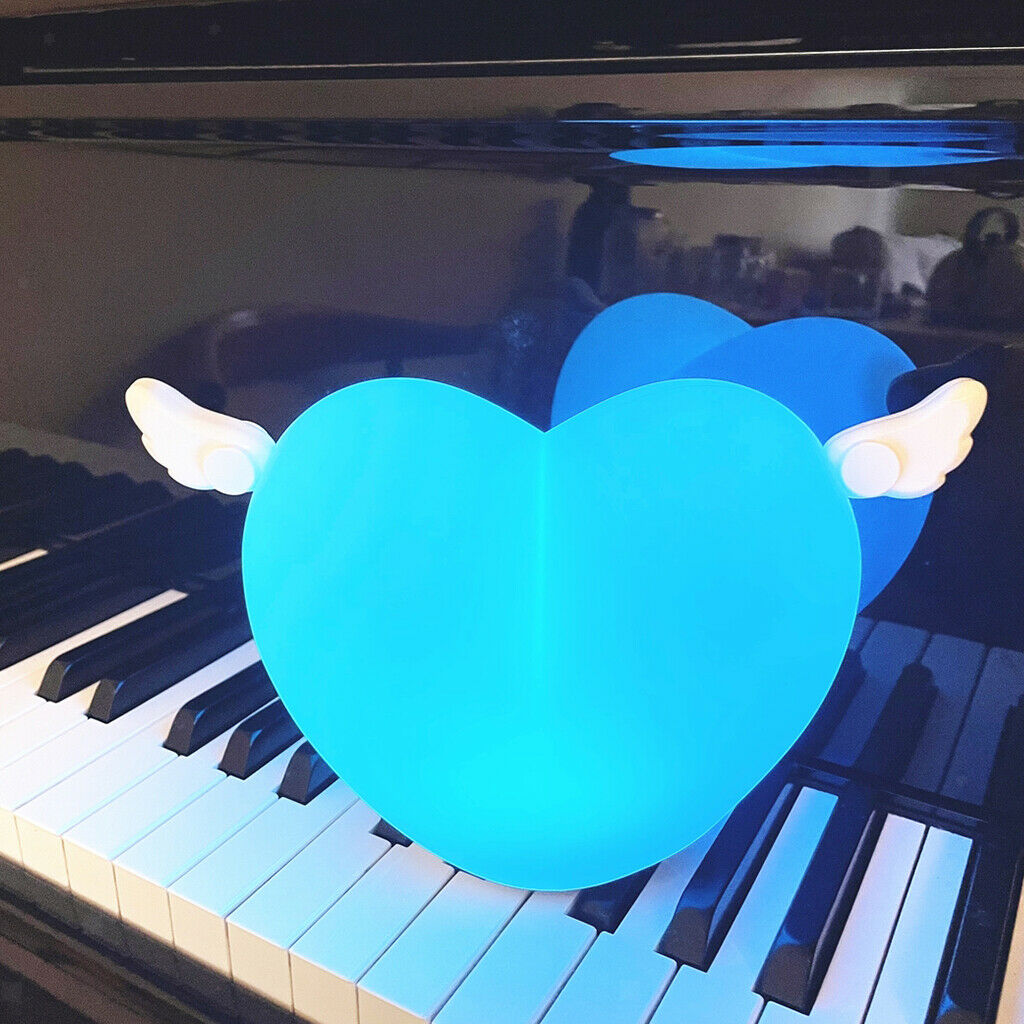 Stuffed Heart Shaped Night Light Colorful Children Bedroom Bedside Lamp