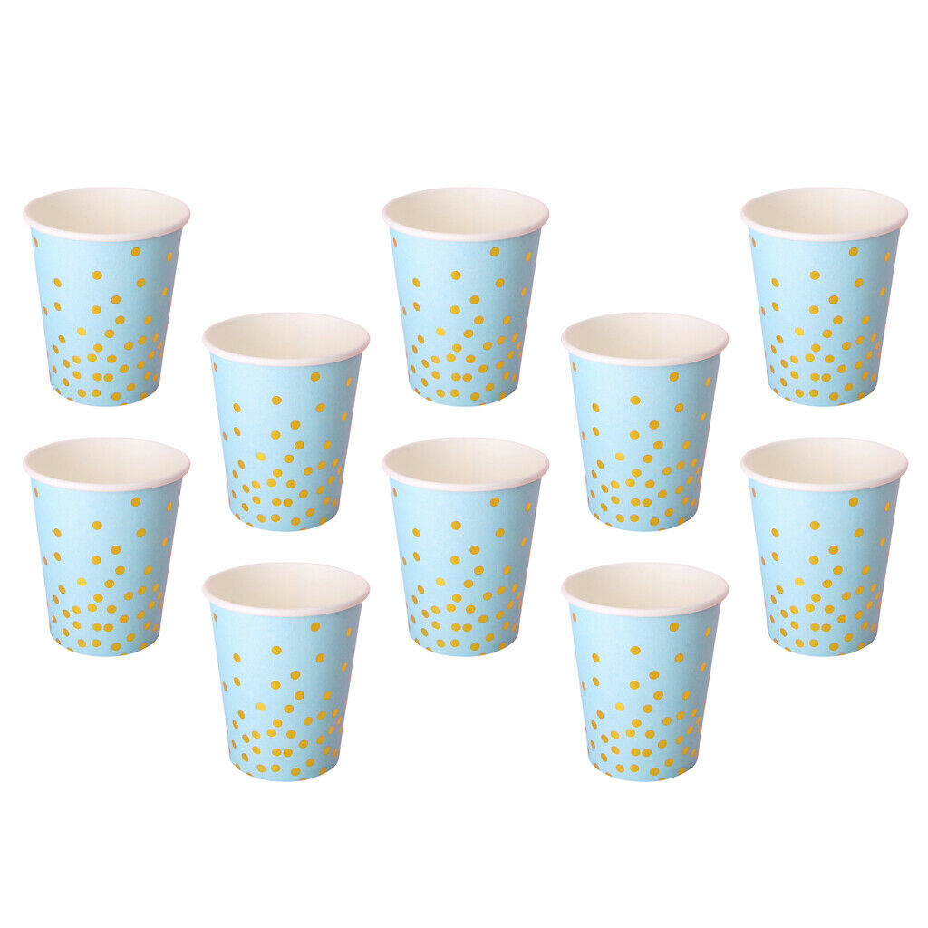 20pcs Dot Disposable Paper Cups Set - Cut Pink and Blue Cups with Dots for Baby