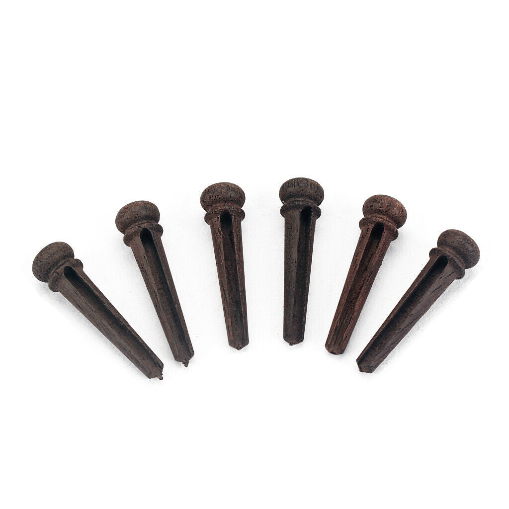 6x Guitar Bridge Pins Rosewood Acoustic Guitar String End Pegs Guitar Accs