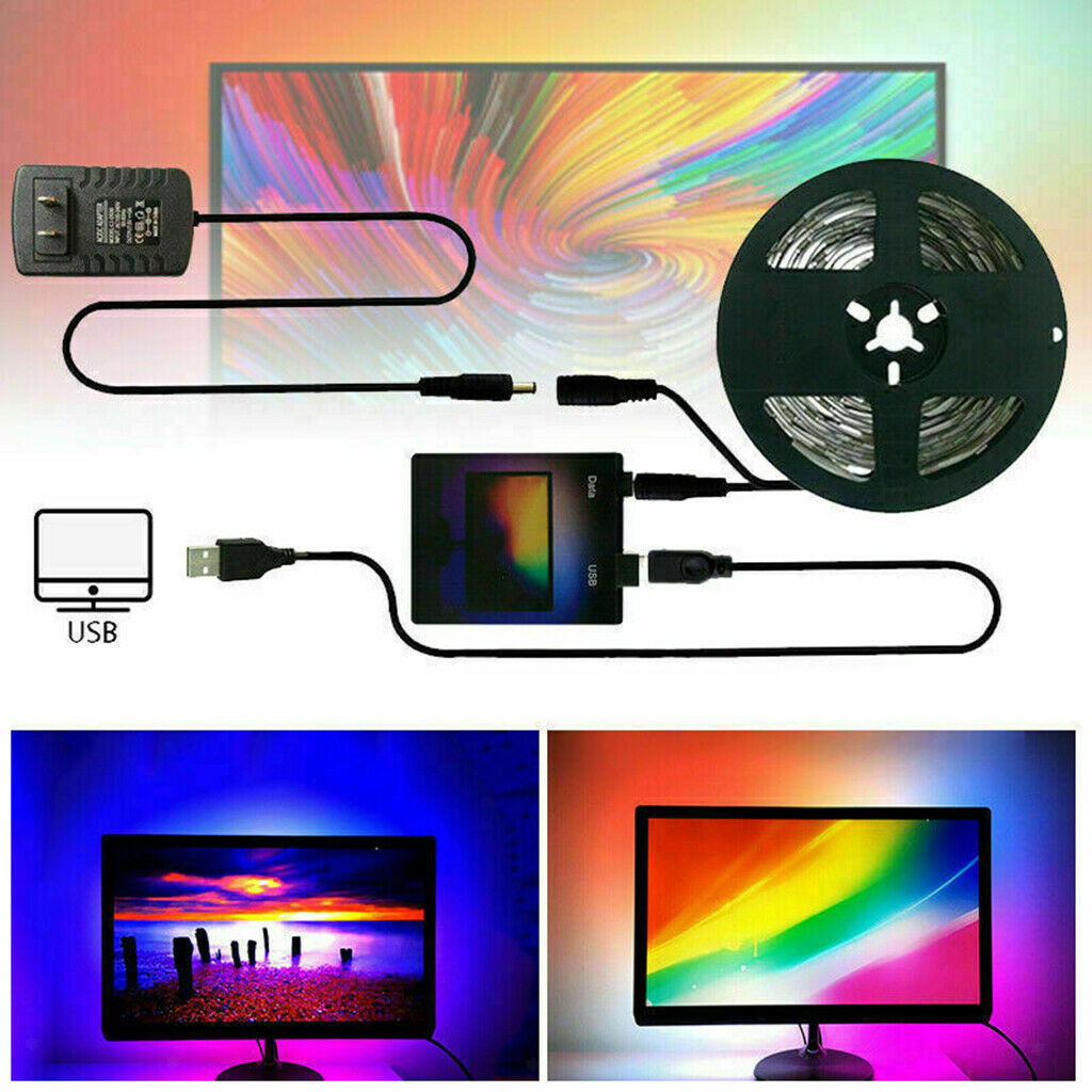 DIY RGB 5050 LED Strip Lights for Room Bedroom TV Desk Home Decoration 4m
