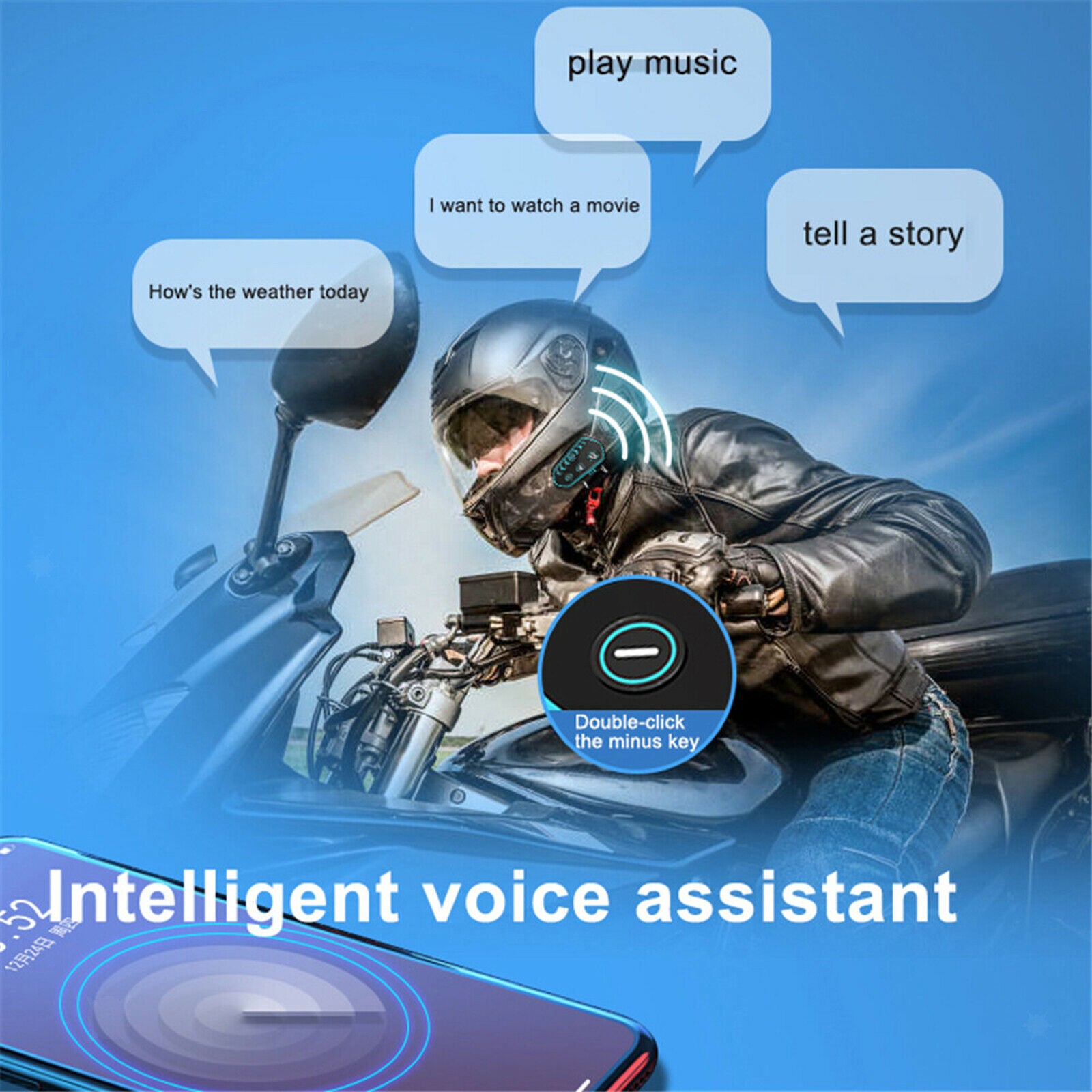 2021 Motorcycle Helmet Headset IP67 Waterproof Bluetooth 5.0 Headphone