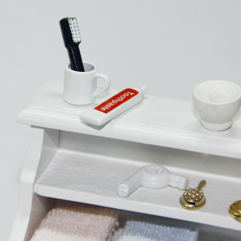 1/12th Bathroom 3Pcs/set Toothbrush Toothpaste Mouth Cup Furniture Set