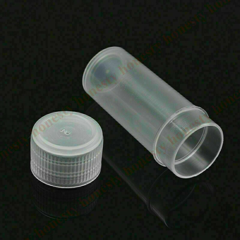 50X Plastic Sample Bottle Test Tube Mini Small Bottles Vials Storage Containers