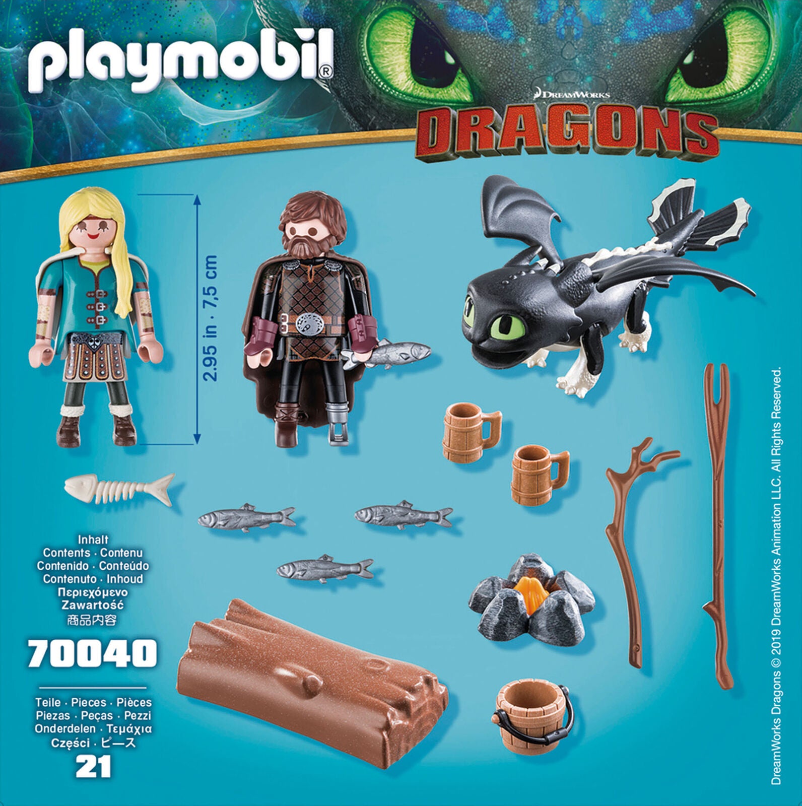 70040 Playmobil Dragons Hiccup and Astrid with Baby Dragon 21 Pieces Age 4yrs+