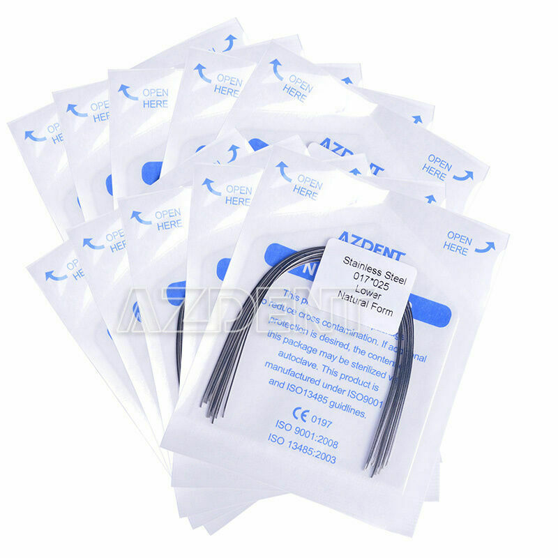 50 Packs Dental Orthodontic Archwire Nature Form Stainless steel 017X025 Lower