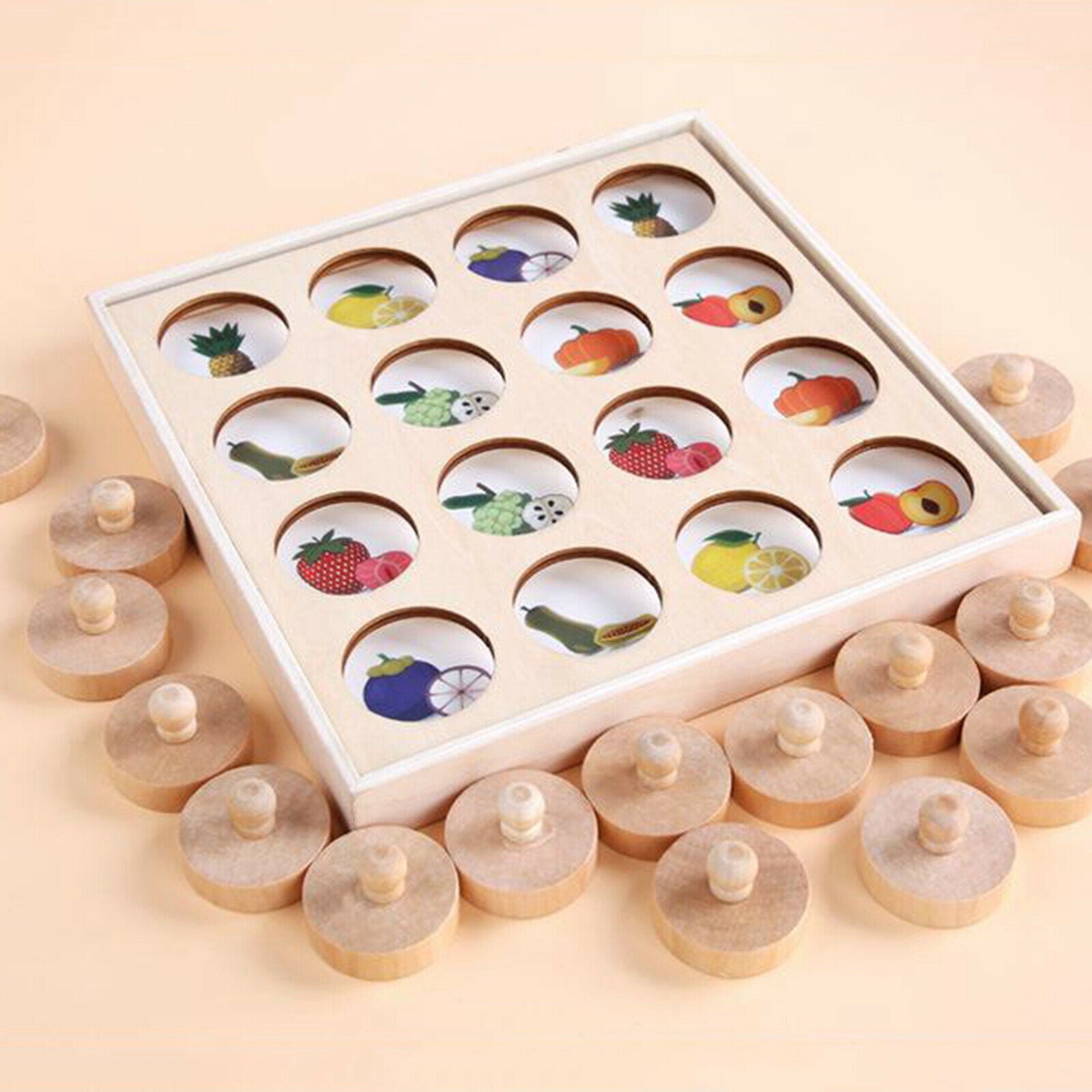 Early Education Puzzle Toys Kids Wooden Memory Matching Chess Game Puzzle
