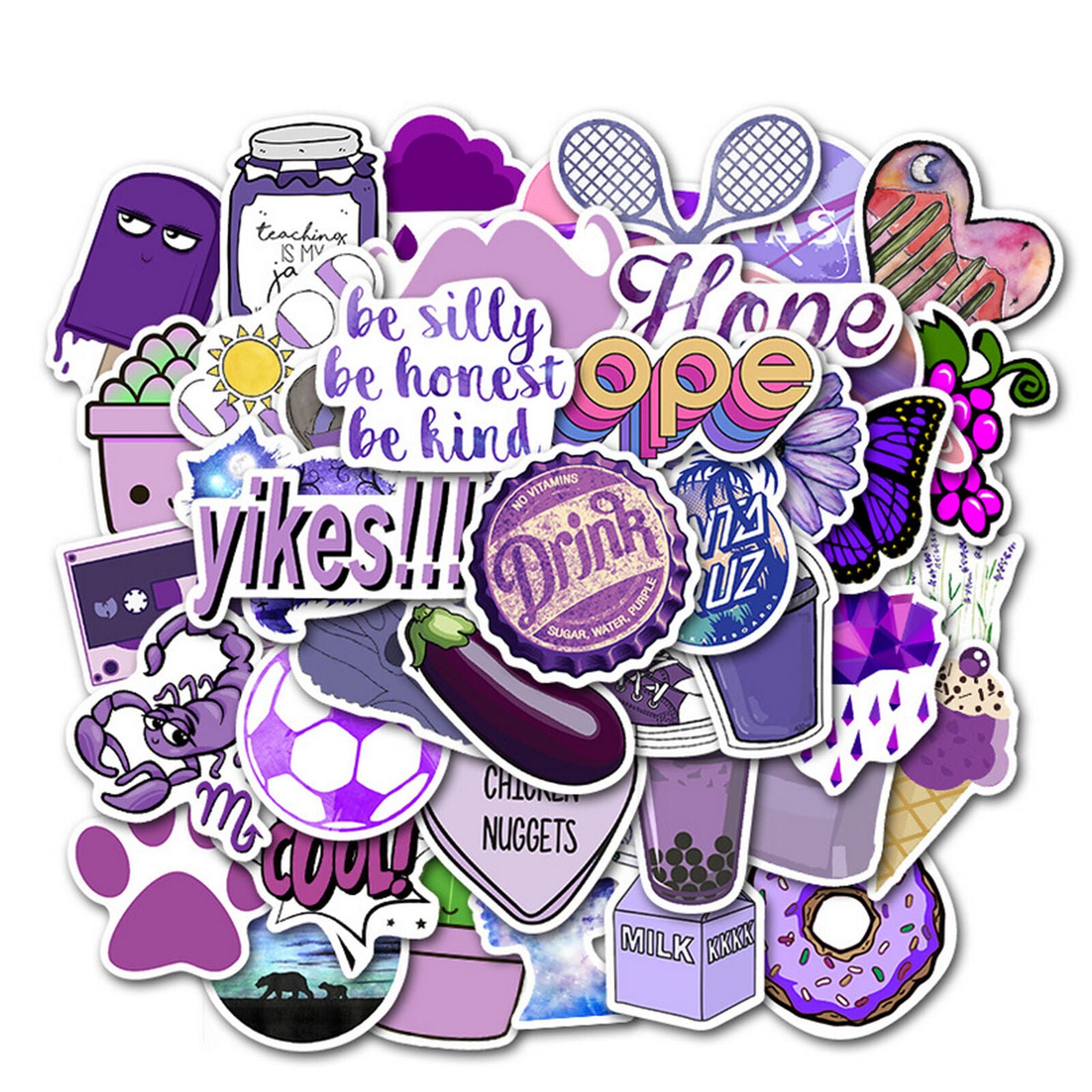 50 PCs Cute Stickers for Water Bottles and Hydro Flask for Teen Girls